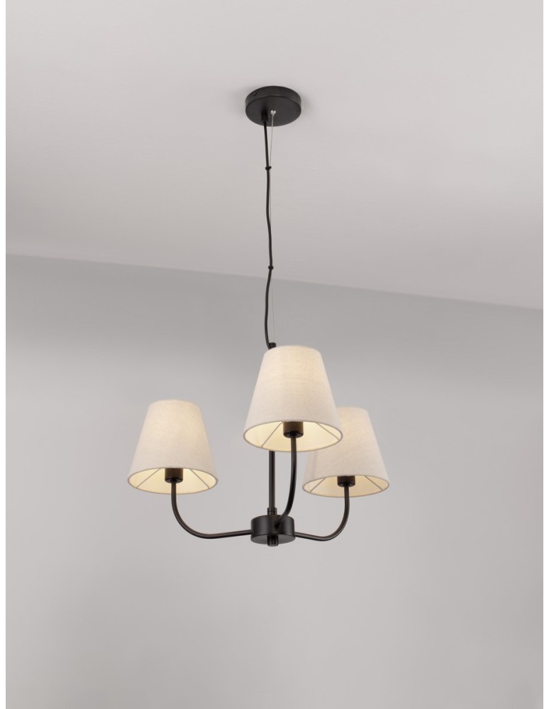 Pendant lamps - Luces Exclusivas BAJADA Pendant Modern Black 3xE27 max 12W LE43642 - product kolory-swiatla.pl 3