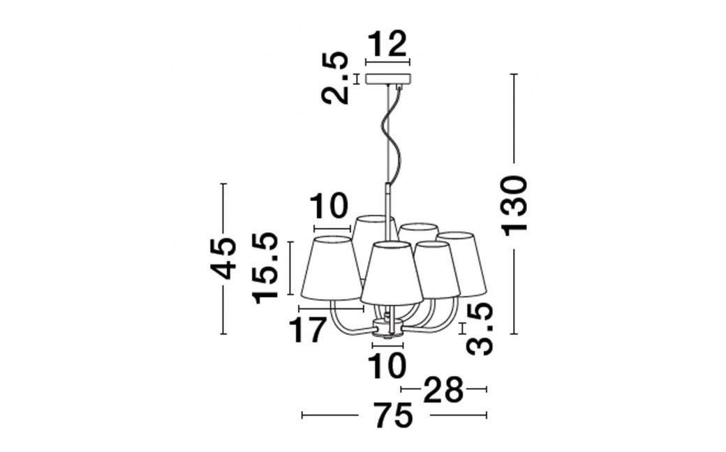 Luces Exclusivas BAJADA Wisząca Nowoczesna czarny 6xE27 max 12W LE43643