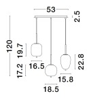 Lampy wiszące - Luces Exclusivas PILAR Wisząca Nowoczesna czarny 3xE14 max 5W LE43657 - produkt 2