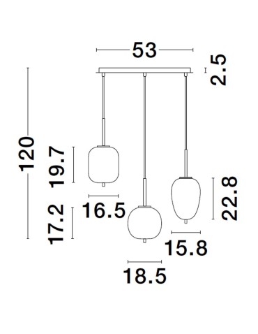 Luces Exclusivas PILAR Pendant Modern Black 3xE14 max 5W LE43657 - product 2