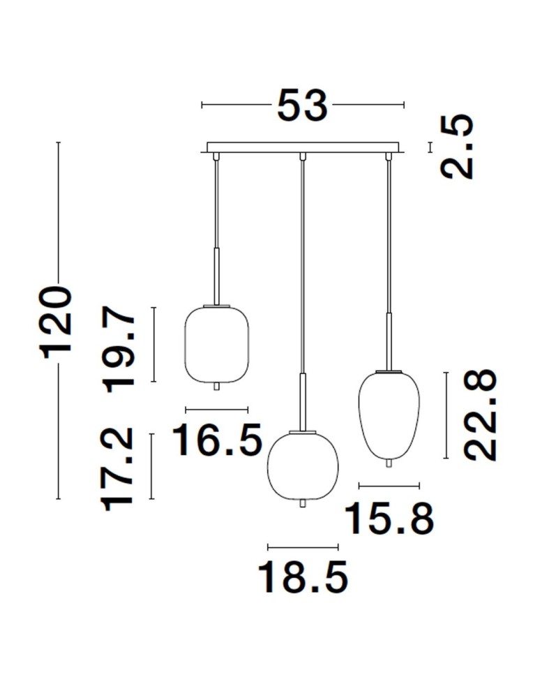 Lampy wiszące - Luces Exclusivas PILAR Wisząca Nowoczesna czarny 3xE14 max 5W LE43657 - produkt kolory-swiatla.pl 2