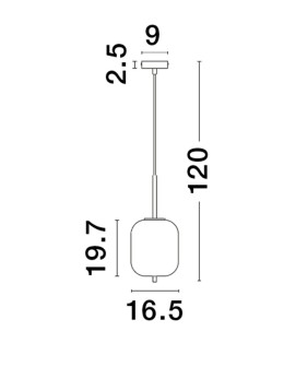 Luces Exclusivas PILAR Wisząca Nowoczesna złoty i odcienie złota 1xE27 max 12W LE43665 - produkt 2