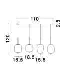 Pendant lamps - Luces Exclusivas PILAR Pendant Modern gold and gold shades 4xE27 max 12W LE43667 - product 3