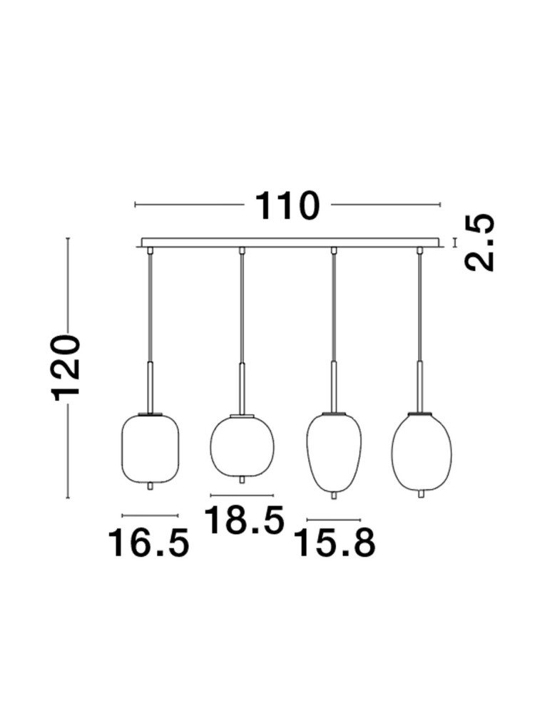 Pendant lamps - Luces Exclusivas PILAR Pendant Modern gold and gold shades 4xE27 max 12W LE43667 - product kolory-swiatla.pl 3