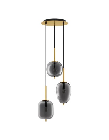 Luces Exclusivas PILAR Pendant Modern gold and gold shades 3xE27 max 12W LE43668