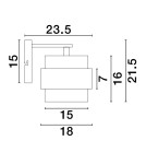 Wall lamps - Luces Exclusivas VIEJA Wall-mounted Modern Gold and gold shades 1xE27 max 12W LE43669 - product 2