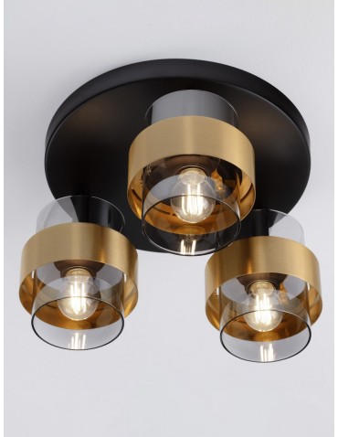 Luces Exclusivas VIEJA Sufitowa Nowoczesna złoty i odcienie złota 3xE27 max 12W LE43671 - produkt 2