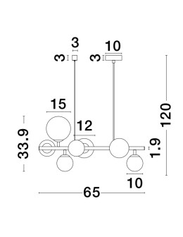 Luces Exclusivas PARLA Wisząca Nowoczesna czarny 7xG9 max 5W LE43673 - produkt 2