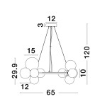 Lampy wiszące - Luces Exclusivas PARLA Wisząca Nowoczesna złoty i odcienie złota 11xG9 max 5W LE43674 - produkt 3