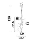 Lampy wiszące - Luces Exclusivas PARLA Wisząca Nowoczesna złoty i odcienie złota 6xG9 max 5W LE43675 - produkt 2