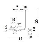 Pendant lamps - Luces Exclusivas PARLA Pendant Modern Gold and Shades of Gold 7xG9 max 5W LE43676 - product 2