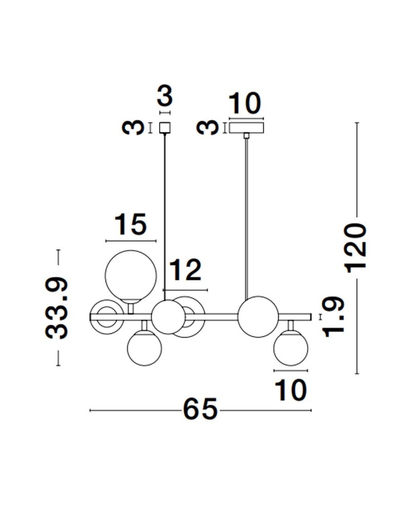 Pendant lamps - Luces Exclusivas PARLA Pendant Modern Gold and Shades of Gold 7xG9 max 5W LE43676 - product kolory-swiatla.pl 2
