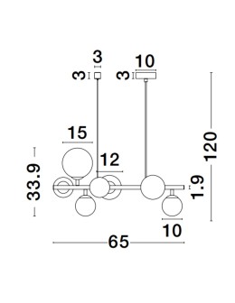 Luces Exclusivas PARLA Wisząca Nowoczesna złoty i odcienie złota 7xG9 max 5W LE43676 - produkt 2
