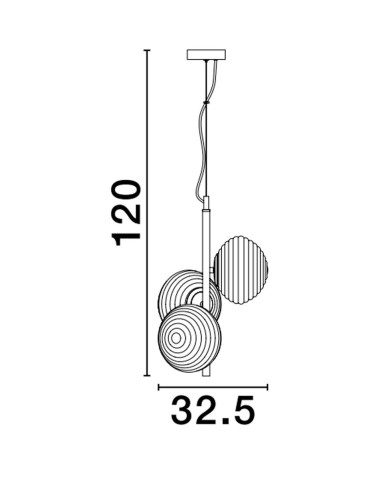 Luces Exclusivas BALAJU Wisząca Nowoczesna złoty i odcienie złota 3xE14 max 5W LE43681 - produkt 2