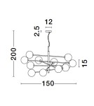 Lampy wiszące - Luces Exclusivas PLATO Wisząca Nowoczesna czarny 12xG9 max 5W LE43689 - produkt 2