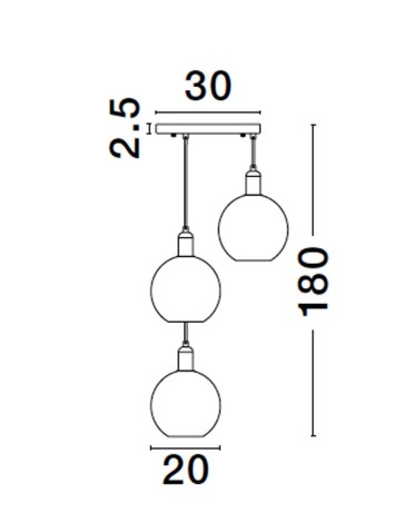 Luces Exclusivas BALCHE Wisząca Nowoczesna złoty i odcienie złota 3xE27 max 12W LE43695 - produkt 2