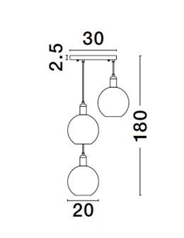Luces Exclusivas BALCHE Wisząca Nowoczesna złoty i odcienie złota 3xE27 max 12W LE43695 - produkt 2