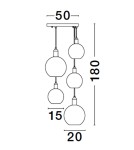 Pendant lamps - Luces Exclusivas BALCHE Pendant Modern gold and gold shades 5xE27 max 12W LE43696 - product 2