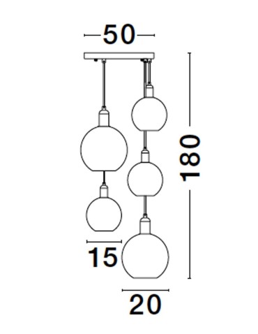 Luces Exclusivas BALCHE Pendant Modern gold and gold shades 5xE27 max 12W LE43696 - product 2