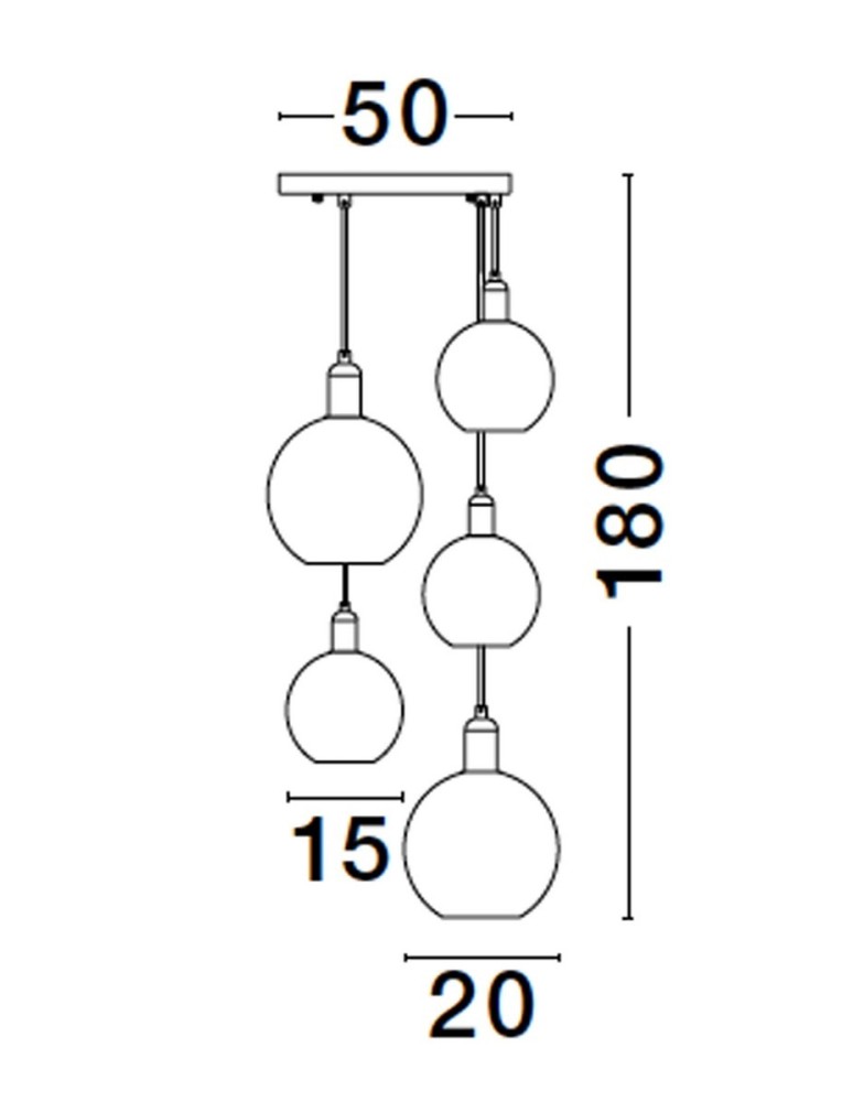 Pendant lamps - Luces Exclusivas BALCHE Pendant Modern gold and gold shades 5xE27 max 12W LE43696 - product kolory-swiatla.pl 2