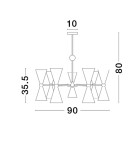 Lampy wiszące - Luces Exclusivas BALSAS Wisząca Nowoczesna czarny 14xE14 max 5W LE43698 - produkt 2