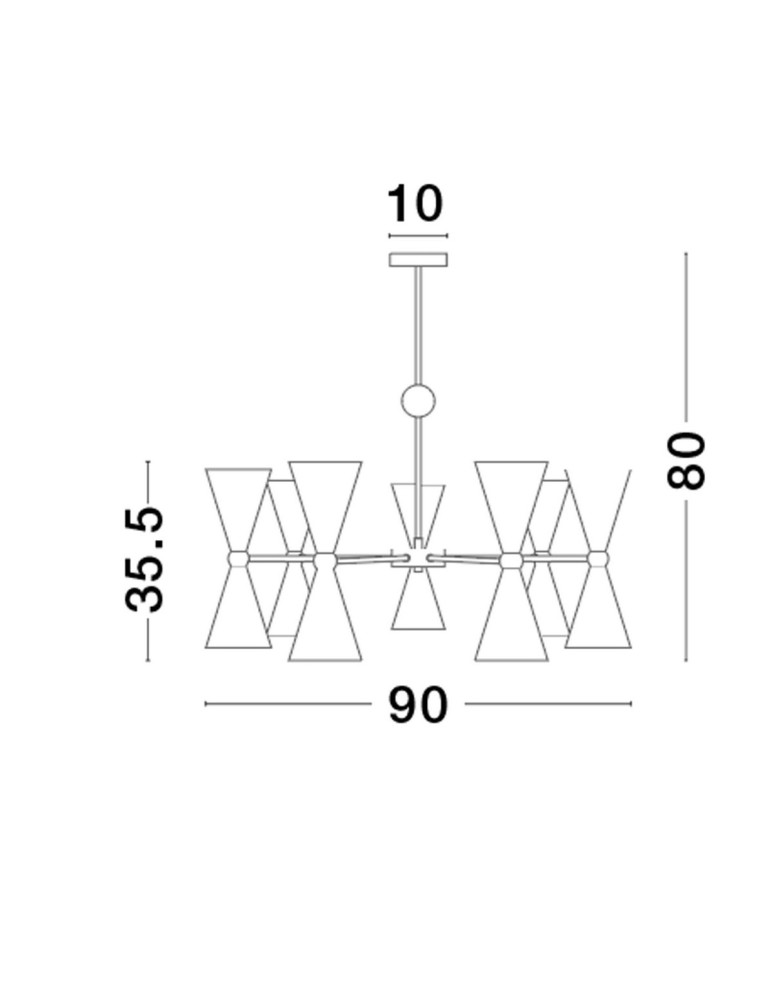 Lampy wiszące - Luces Exclusivas BALSAS Wisząca Nowoczesna czarny 14xE14 max 5W LE43698 - produkt kolory-swiatla.pl 2