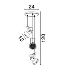 Lampy wiszące - Luces Exclusivas BANCOS Wisząca Nowoczesna czarny 3xE14 max 5W LE43714 - produkt 2