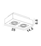 Tube lamps - Luces Exclusivas ACATENO Surface-mounted Spot white 2xGU10 max 10W LE61632 - product 3