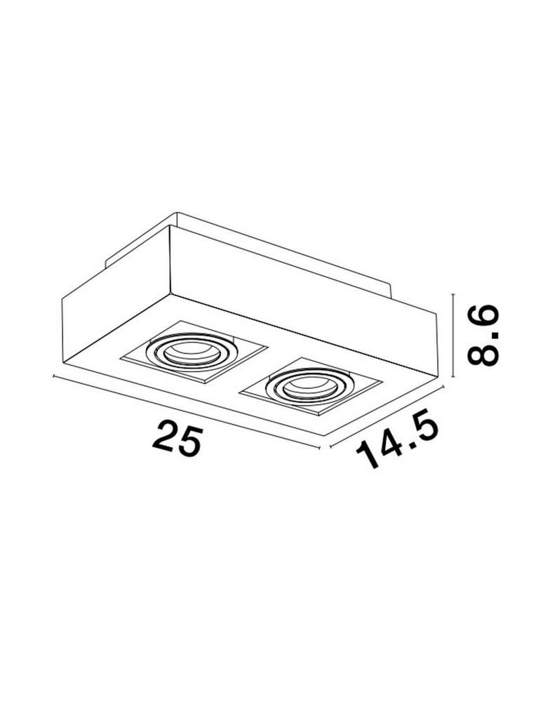 Tube lamps - Luces Exclusivas ACATENO Surface-mounted Spot white 2xGU10 max 10W LE61632 - product kolory-swiatla.pl 3