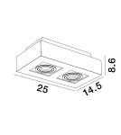Tube lamps - Luces Exclusivas ACATENO Surface Mounted Spot black 2xGU10 max 10W LE61633 - product 2