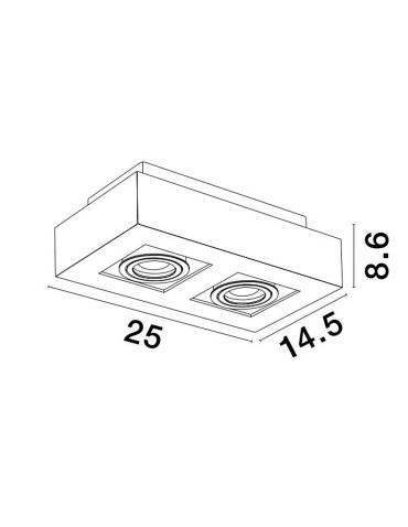 Luces Exclusivas ACATENO Natynkowa Spot czarny 2xGU10 max 10W LE61633 - produkt 2
