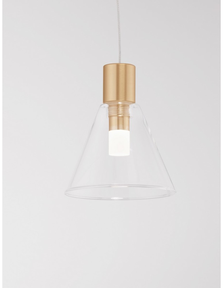 Pendant lamps - Luces Exclusivas ACATLAN Pendant Modern Gold and shades of gold 1xLED max 5W 3000K LE61645 - product kolory-swiatla.pl 2