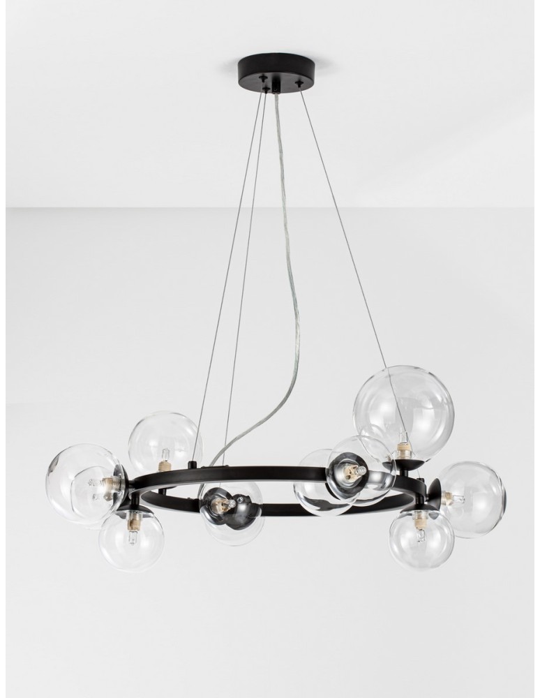 Pendant lamps spheres - Luces Exclusivas PARLA Pendant Modern Black 11xG9 max 6W LE42601 - product kolory-swiatla.pl 3