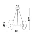 Pendant lamps spheres - Luces Exclusivas PARLA Pendant Modern Black 11xG9 max 6W LE42601 - product 6