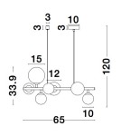 Pendant lamps spheres - Luces Exclusivas PARLA Pendant Modern Black 7xG9 max 6W LE42602 - product 6