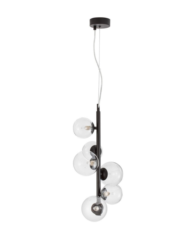 Pendant lamps spheres - Luces Exclusivas PARLA Pendant Modern Black 6xG9 max 6W LE42603 - product kolory-swiatla.pl 1