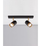 Spotlight ceiling lamps - Luces Exclusivas CAYES Ceiling Spotlight Black 2xGU10 max 10W LE42613 - product 3