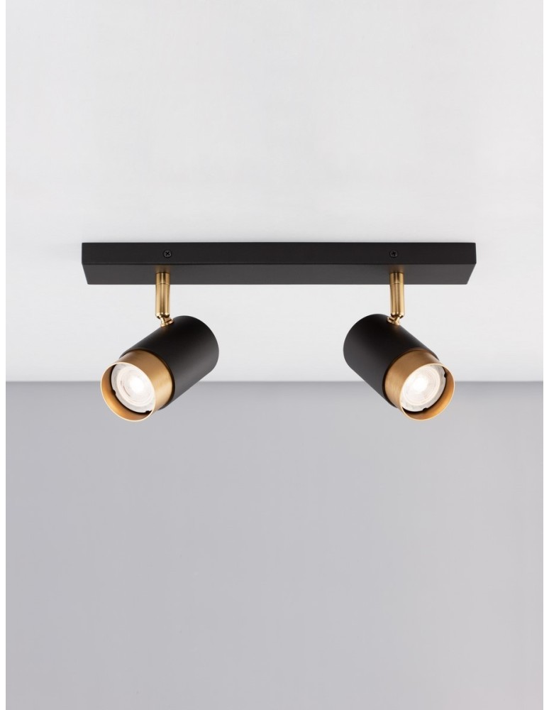Spotlight ceiling lamps - Luces Exclusivas CAYES Ceiling Spotlight Black 2xGU10 max 10W LE42613 - product kolory-swiatla.pl 3
