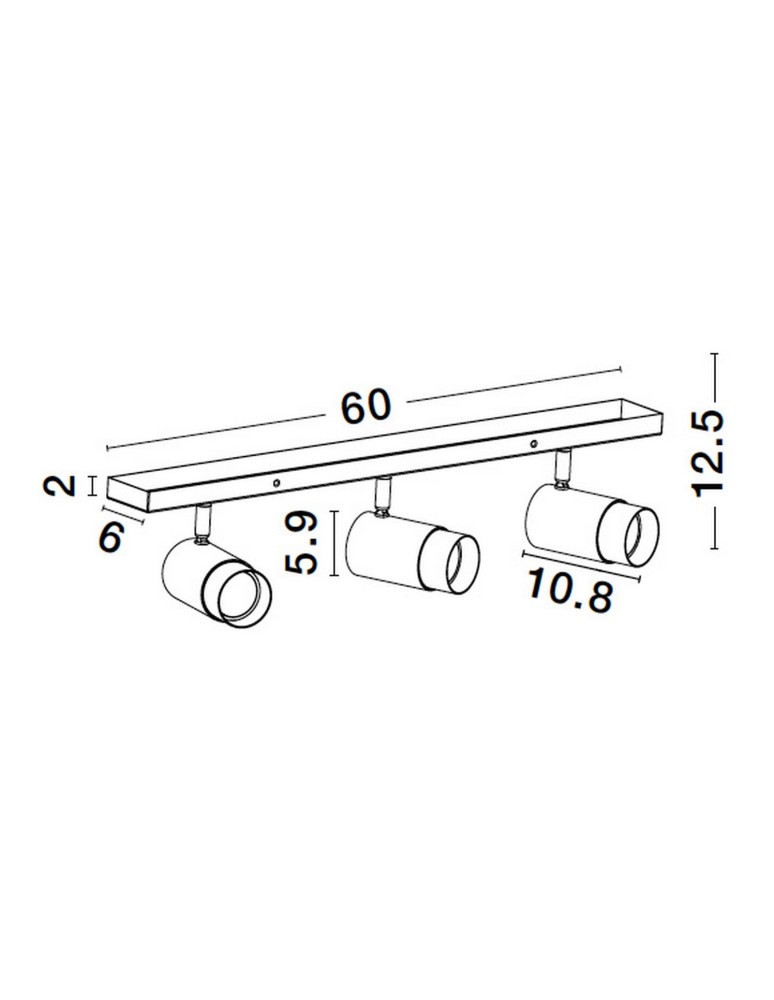 Spotlight ceiling lamps - Luces Exclusivas CAYES Ceiling Spotlight Black 3xGU10 max 10W LE42614 - product kolory-swiatla.pl 5