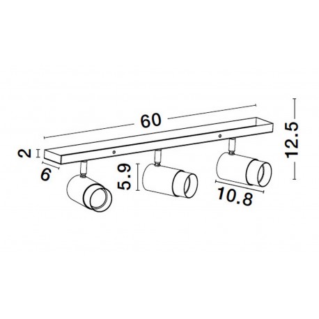 Luces Exclusivas CAYES Reflektor Sufitowy czarny 3xGU10 max 10W LE42614