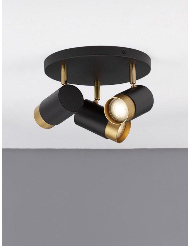 Spotlight ceiling lamps - Luces Exclusivas CAYES Ceiling Spotlight Black 3xGU10 max 10W LE42616 - product kolory-swiatla.pl 3