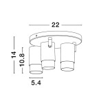 Spotlight ceiling lamps - Luces Exclusivas CAYES Ceiling Spotlight Black 3xGU10 max 10W LE42616 - product 5