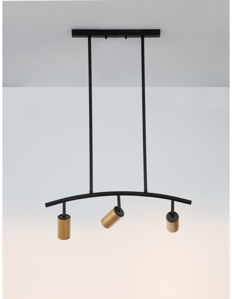 Pendant lamps - Luces Exclusivas CAYES Pendant Modern Black 3xGU10 max 10W LE42617 - product kolory-swiatla.pl 4