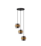 Pendant lamps - Luces Exclusivas VIEJA Pendant Modern gold and gold shades 3xΕ27 max 12W LE42624 - product 1