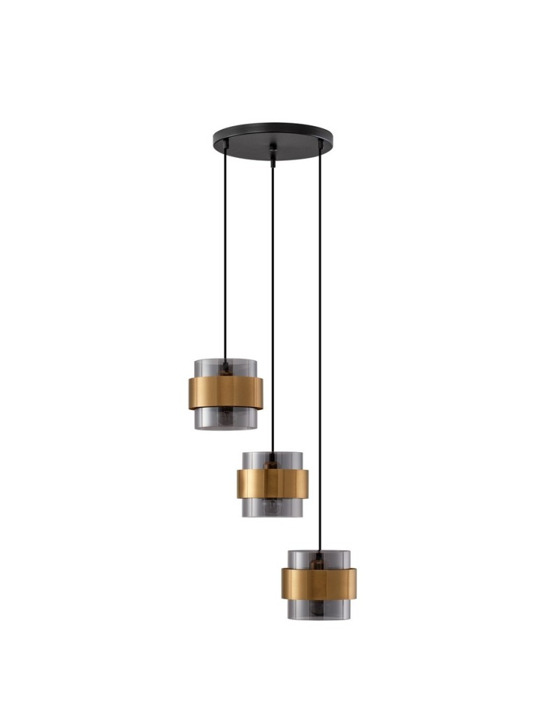 Pendant lamps - Luces Exclusivas VIEJA Pendant Modern gold and gold shades 3xΕ27 max 12W LE42624 - product kolory-swiatla.pl 1