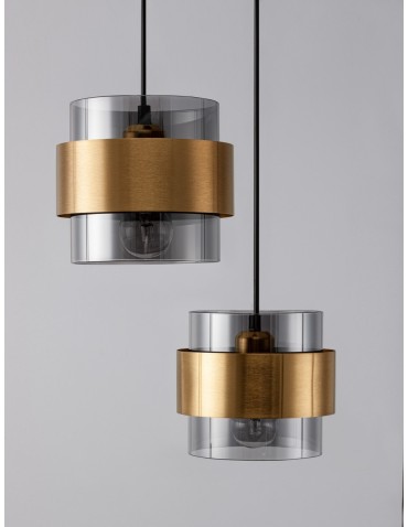Luces Exclusivas VIEJA Pendant Modern gold and gold shades 3xΕ27 max 12W LE42624 - product 2