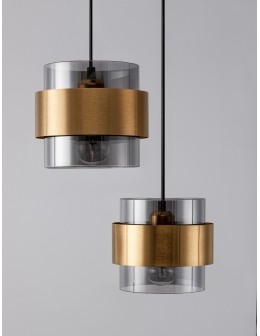 Luces Exclusivas VIEJA Pendant Modern gold and gold shades 3xΕ27 max 12W LE42624 - product 2