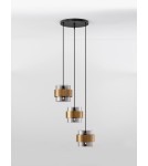 Pendant lamps - Luces Exclusivas VIEJA Pendant Modern gold and gold shades 3xΕ27 max 12W LE42624 - product 3