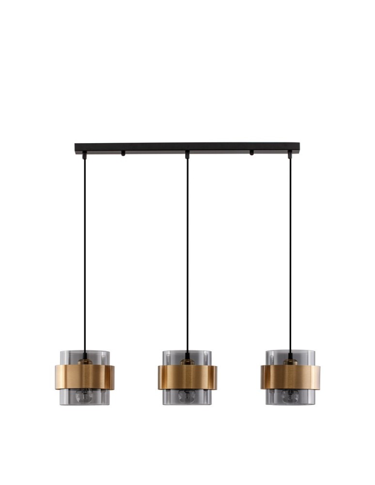 Pendant lamps - Luces Exclusivas VIEJA Pendant Modern gold and gold shades 3xΕ27 max 12W LE42625 - product kolory-swiatla.pl 1