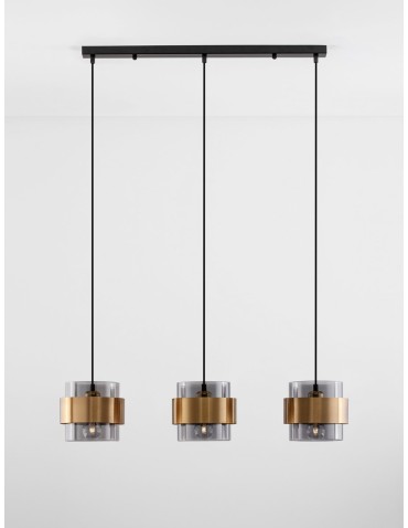 Luces Exclusivas VIEJA Wisząca Nowoczesna złoty i odcienie złota 3xΕ27 max 12W LE42625 - produkt 2